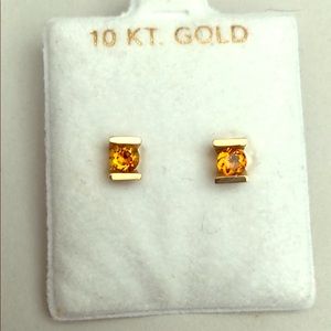 Genuine Citrine Stud Earings